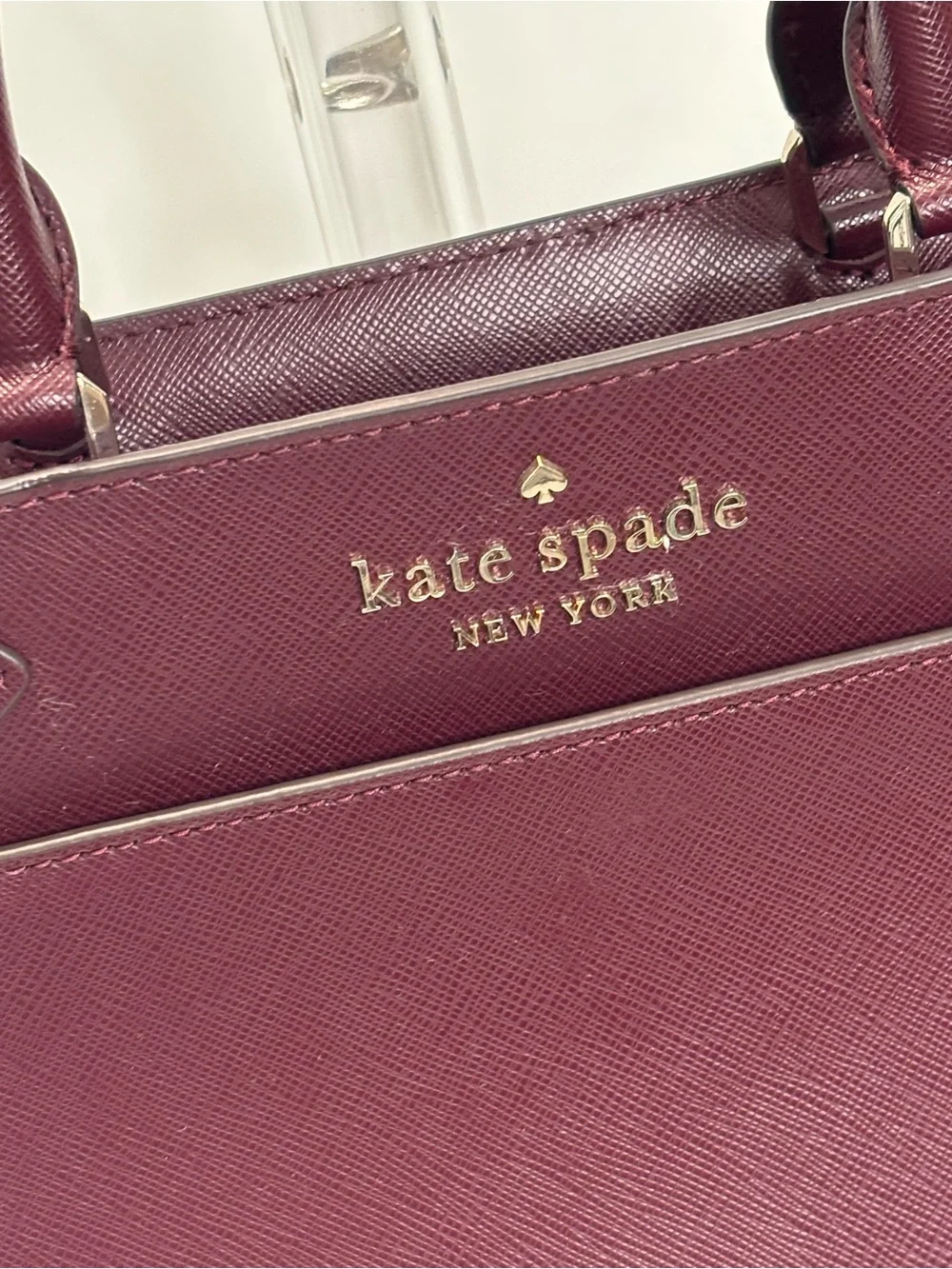 KATE SPADE ($359) Staci Small Satchel Bag in Cherrywood Saffiano Leather
